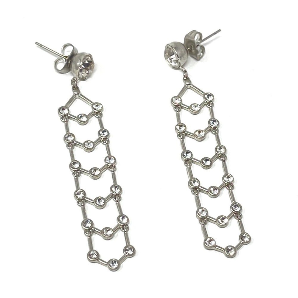 New Free People Drop Dangle Rhinestone Earrings - Picture 3 of 4